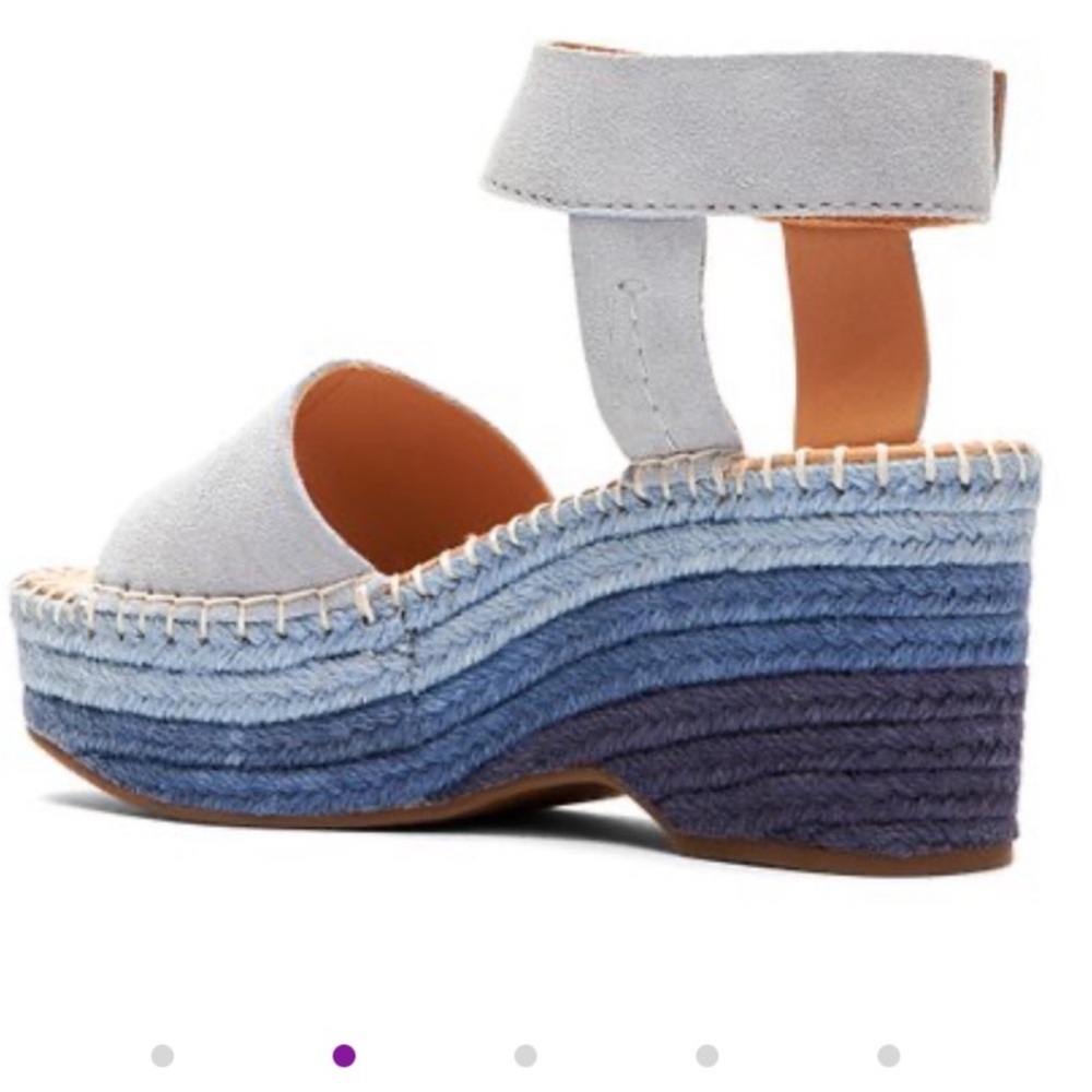 FRYE AND CO. Multi-Blue Espadrille Wedges